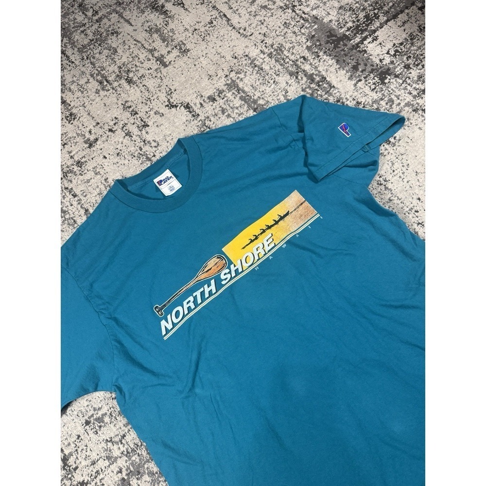 Vintage North Shore Pro Player Tee Mens XL Blue Surf Graphic Made‎ USA